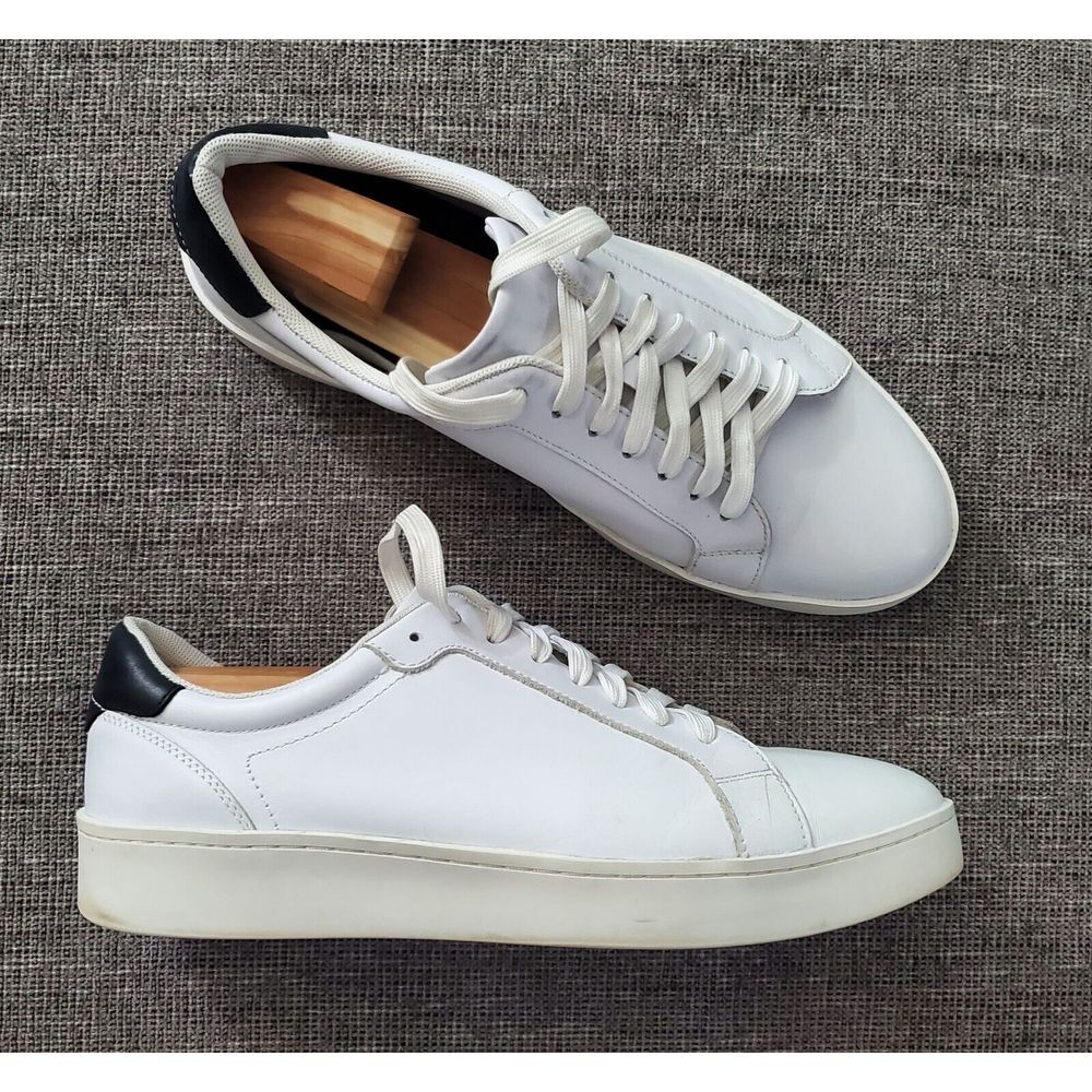 Banana Republic Ortholite Men's White Leather Lace Up Sneakers Size 11‎ M - Picture 4 of 9